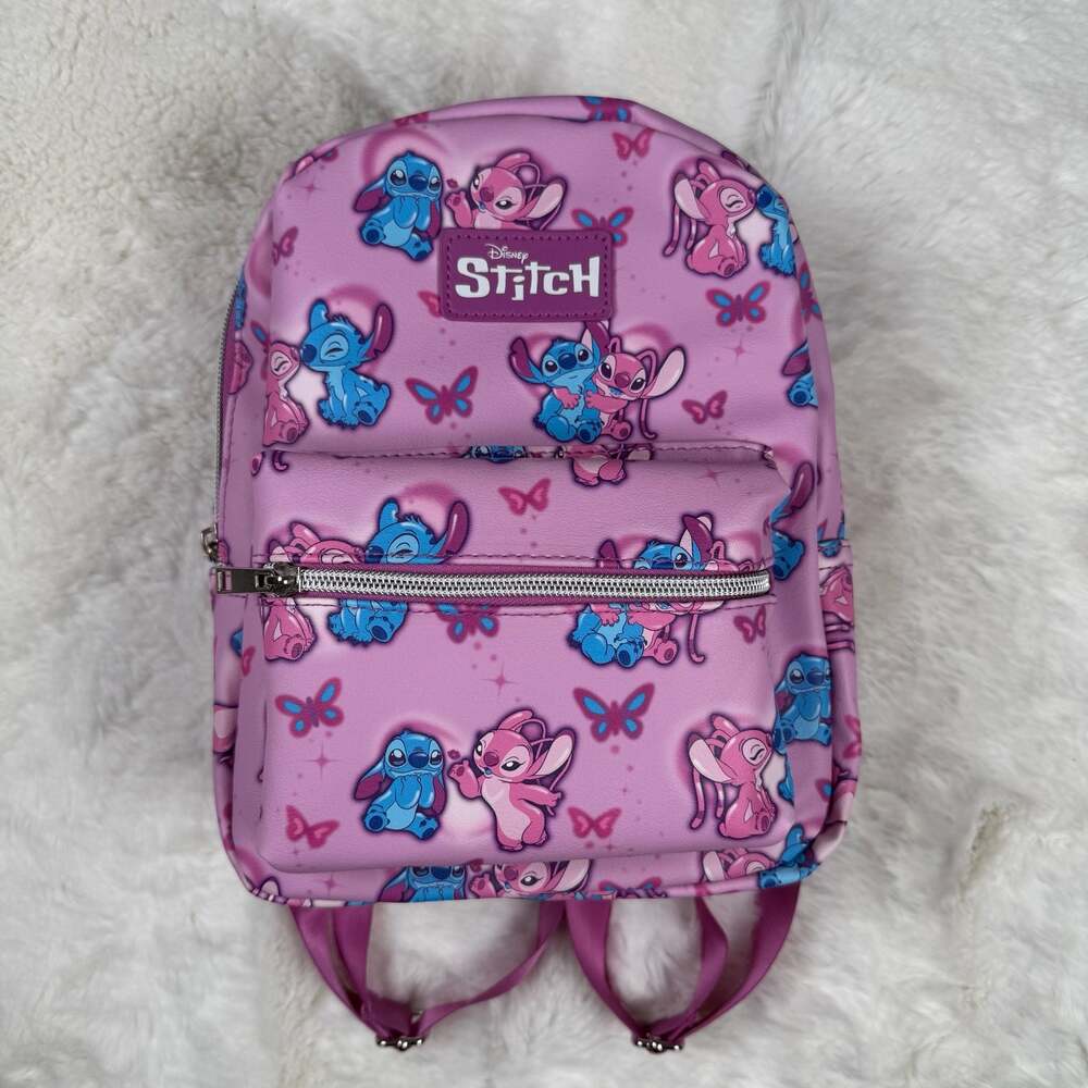 Disney Stitch and Angel Pink Butterfly Mini Backpack